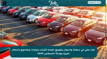مزاد علني في سفاجا وأسوان ونويبع: فرصة لشراء سيارات وبضائع بأسعار مميزة يوم 18 أغسطس 2025!